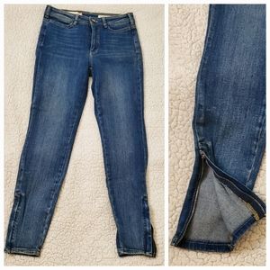 NEW Pilcro and the Letterpress High Rise Skinny Jeans Zippered Split Hem Size 27